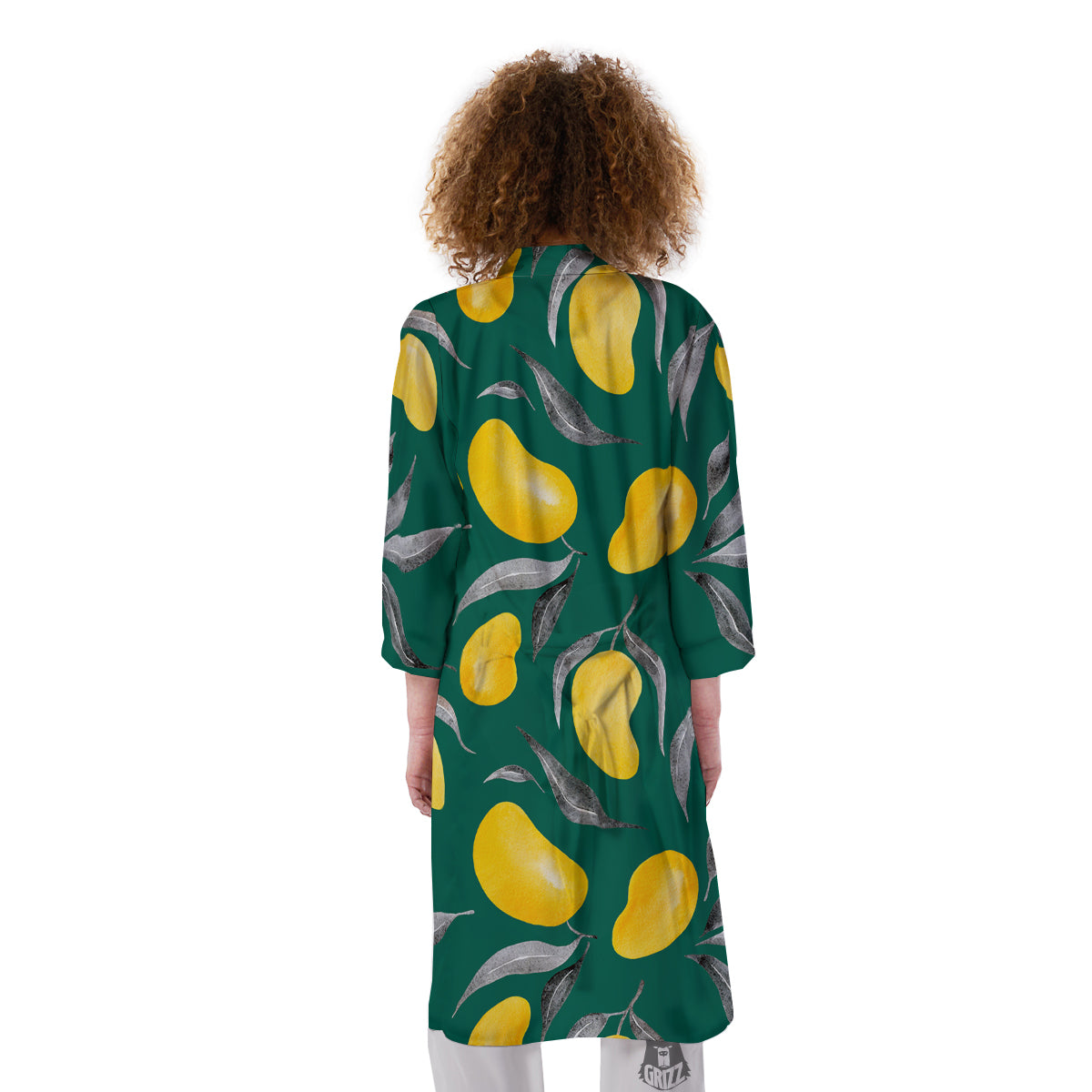 Fruit Mango Yellow Print Pattern Kimono-grizzshop