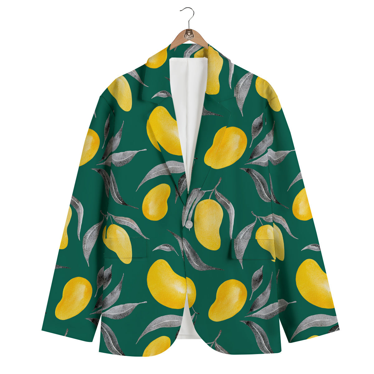 Fruit Mango Yellow Print Pattern Men's Blazer-grizzshop