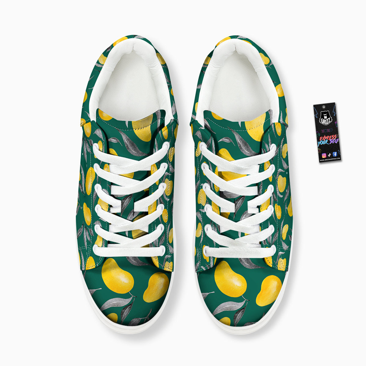 Fruit Mango Yellow Print Pattern Platform Shoes-grizzshop