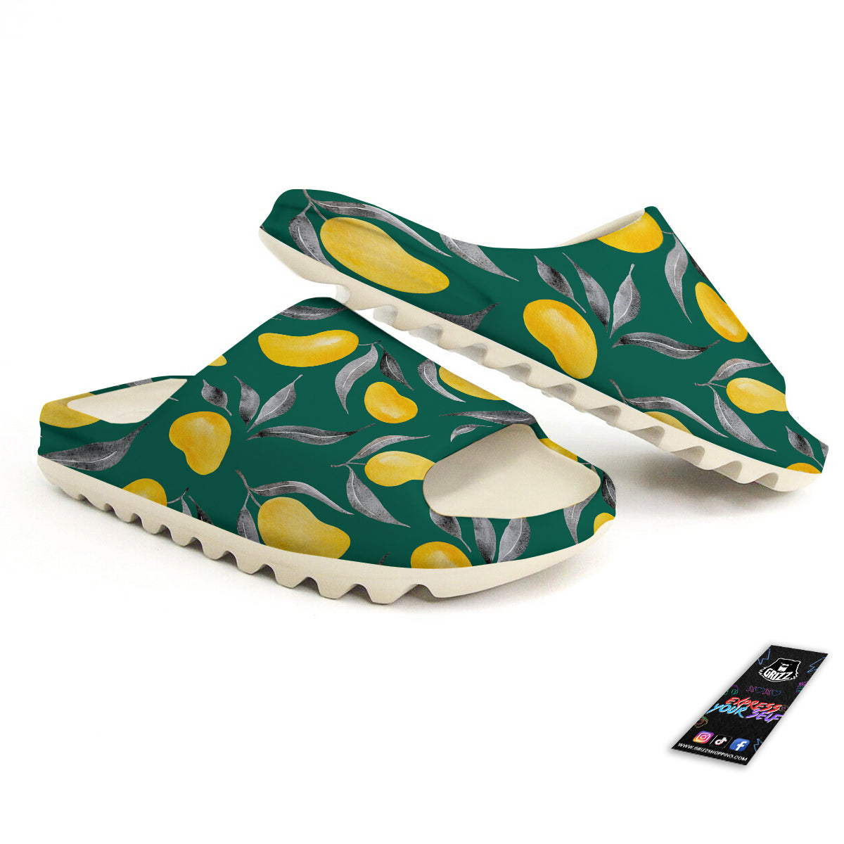 Fruit Mango Yellow Print Pattern Sandals-grizzshop