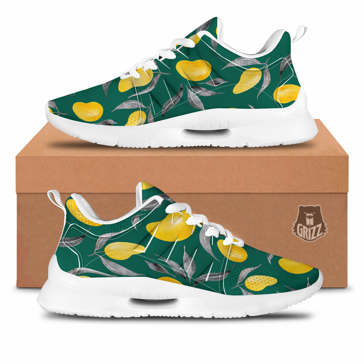 Fruit Mango Yellow Print Pattern Tennis Shoes-grizzshop