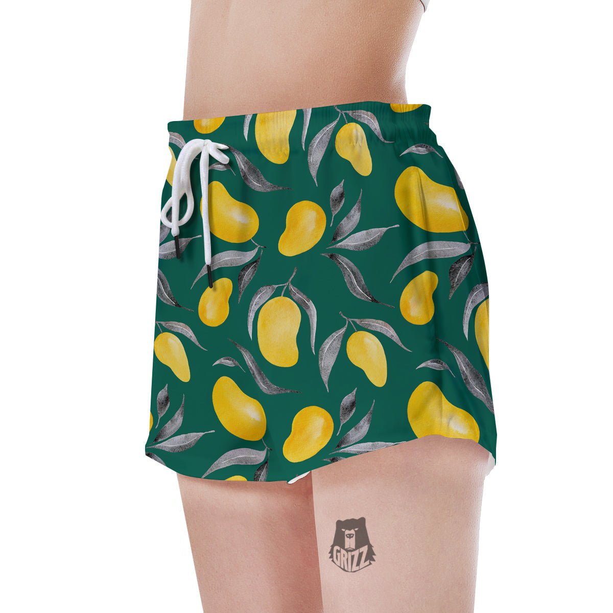 Fruit Mango Yellow Print Pattern Women's Shorts-grizzshop