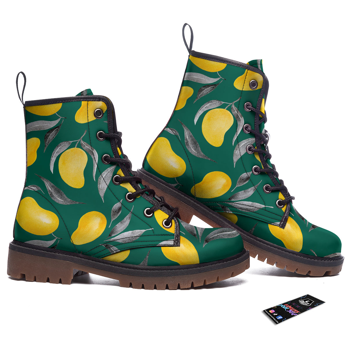 Fruit Mango Yellow Print Pattern Work Boots-grizzshop