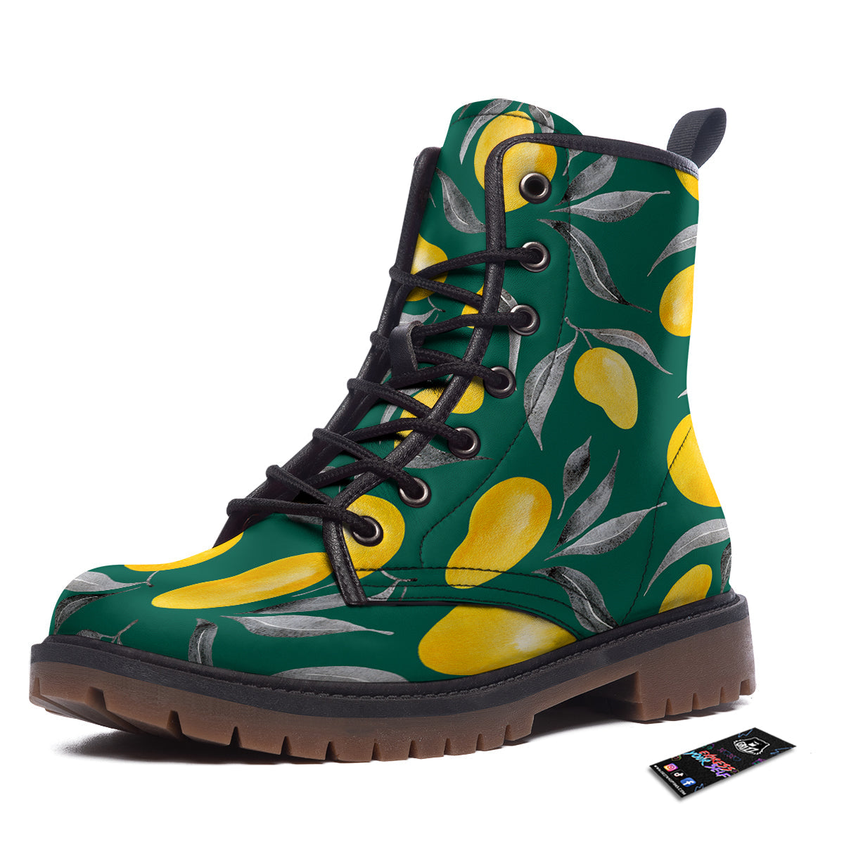 Fruit Mango Yellow Print Pattern Work Boots-grizzshop