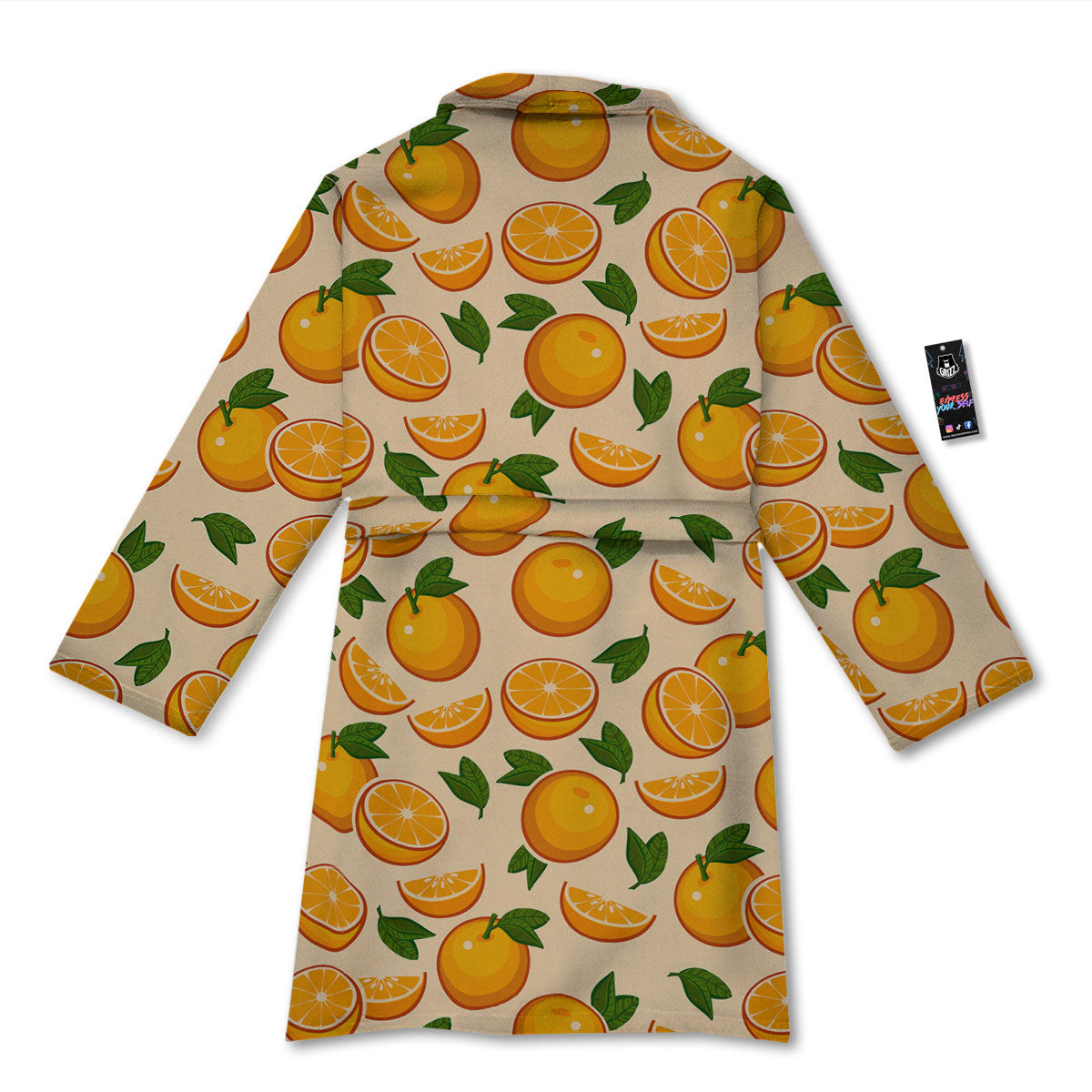Fruit Orange Print Pattern Bathrobe-grizzshop