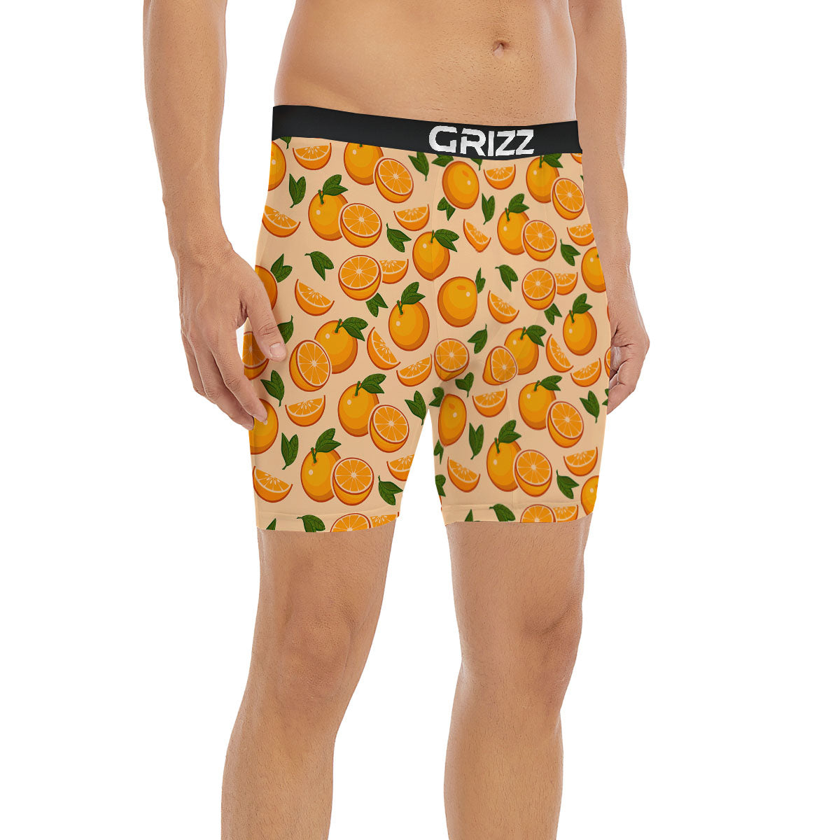 Fruit Orange Print Pattern Boxer Briefs-grizzshop