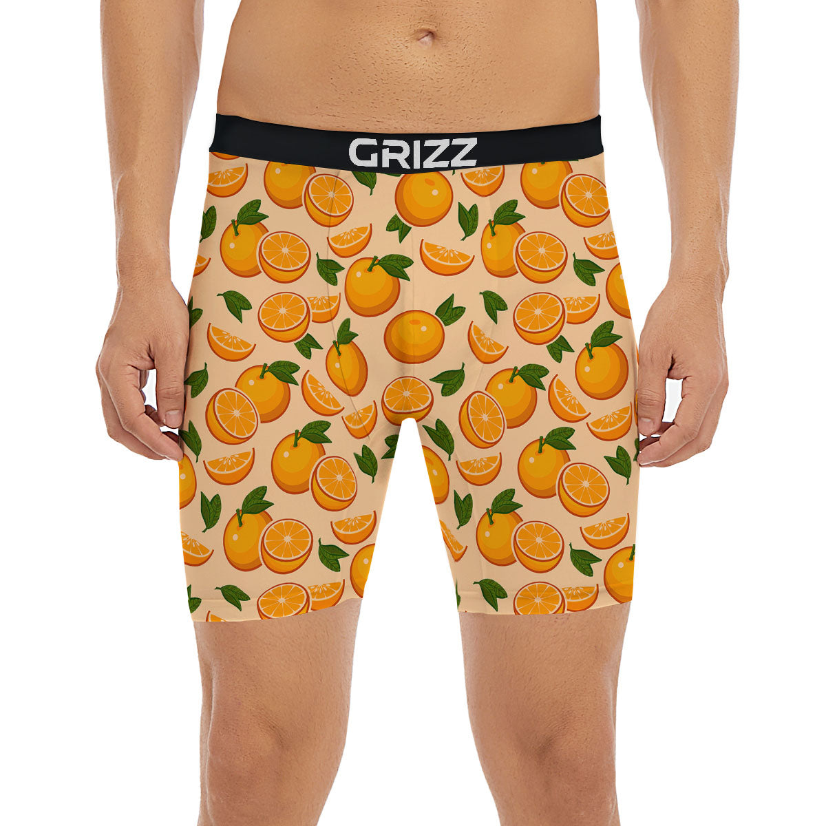 Fruit Orange Print Pattern Boxer Briefs-grizzshop