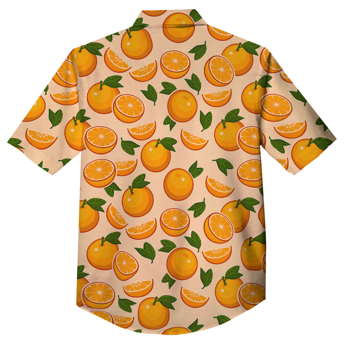 Fruit Orange Print Pattern Button Up Shirt-grizzshop