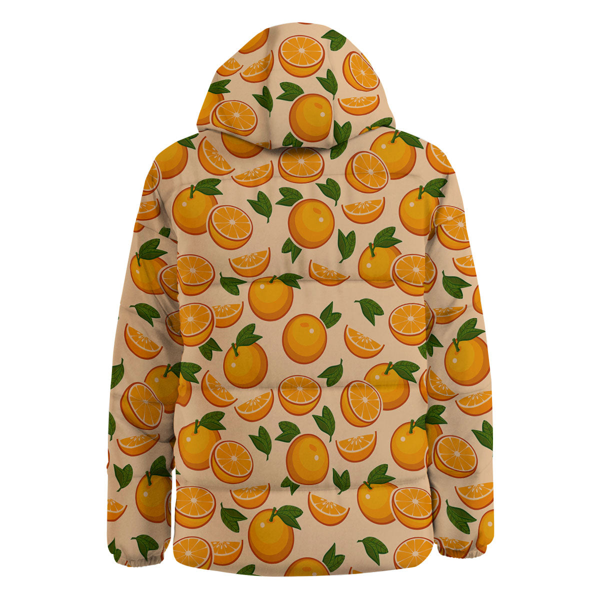 Fruit Orange Print Pattern Down Jacket-grizzshop