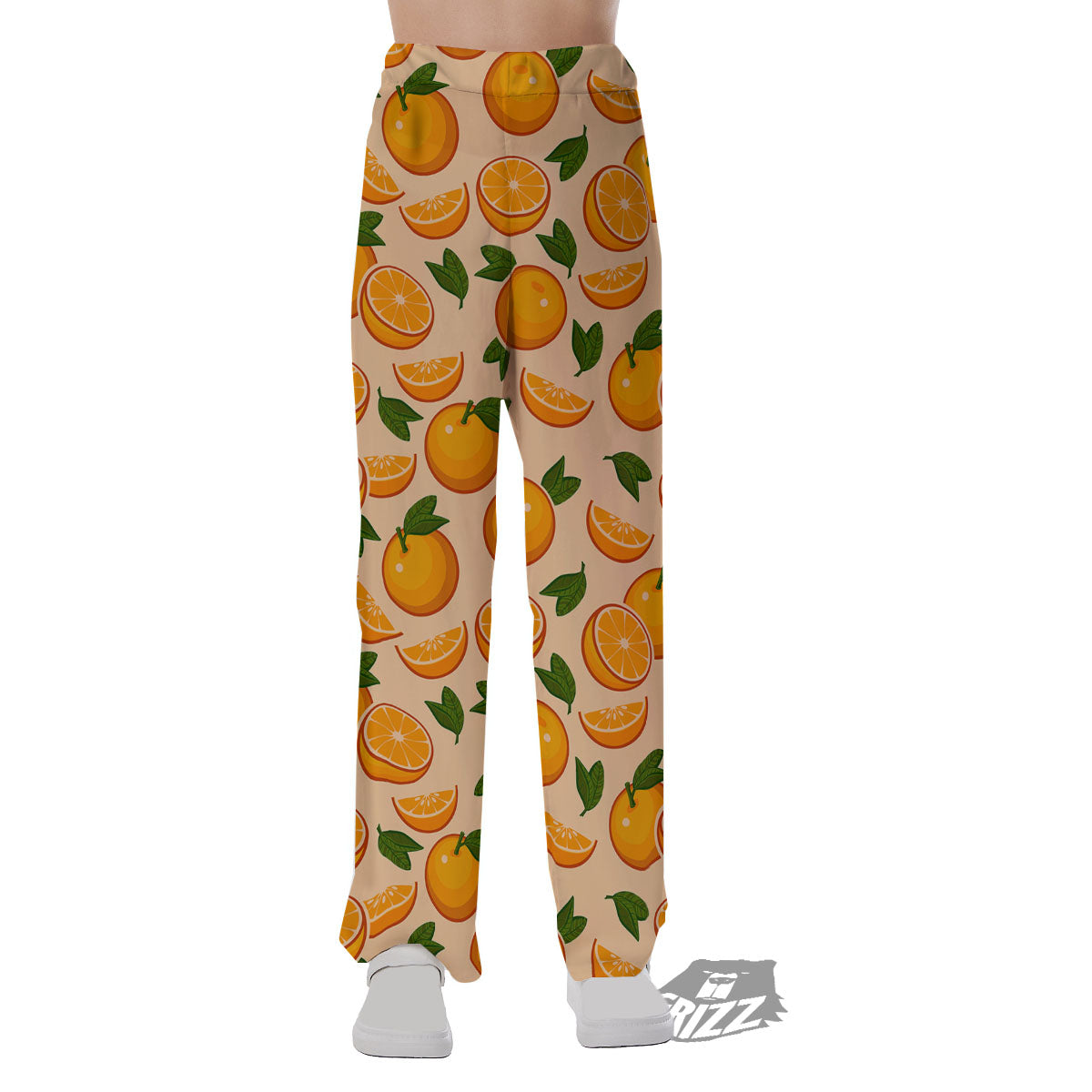 Fruit Orange Print Pattern Pajama Pants-grizzshop