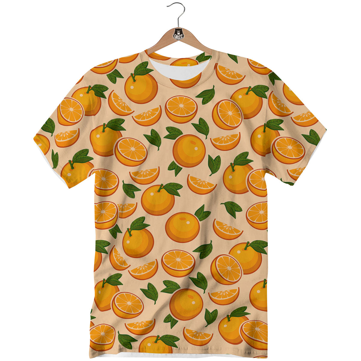 Fruit Orange Print Pattern T-Shirt-grizzshop