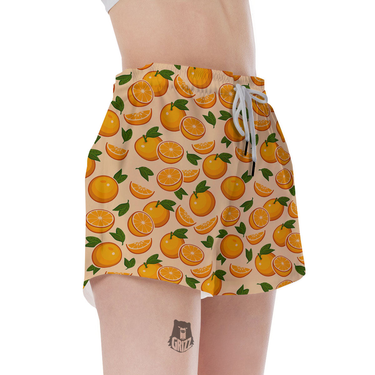 Fruit Orange Print Pattern Women's Shorts-grizzshop