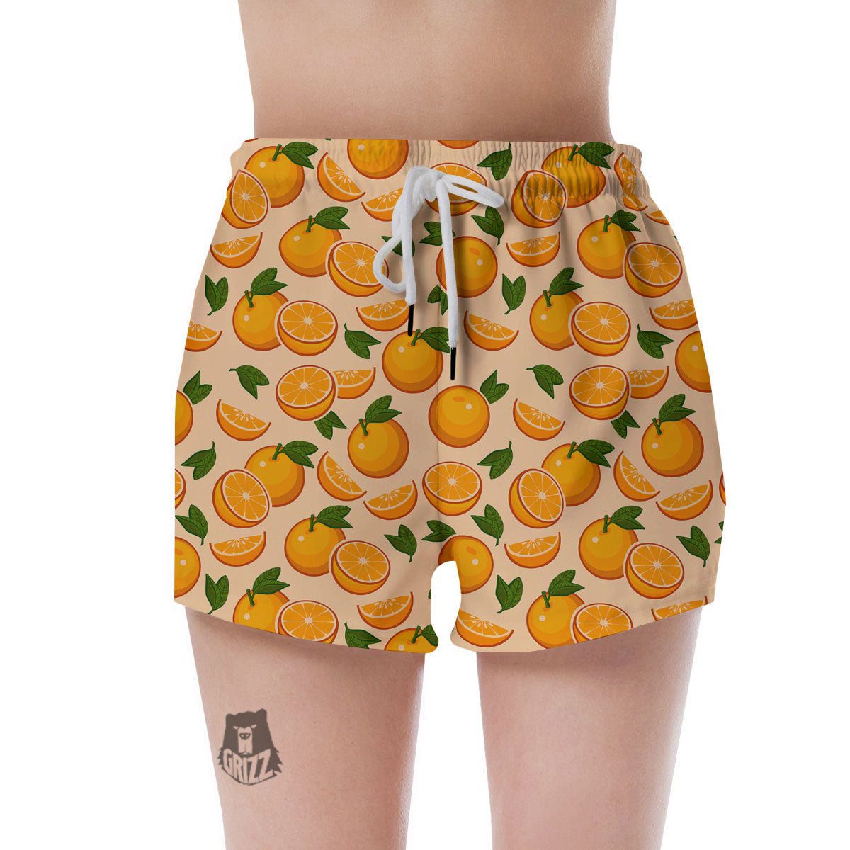 Fruit Orange Print Pattern Women's Shorts-grizzshop