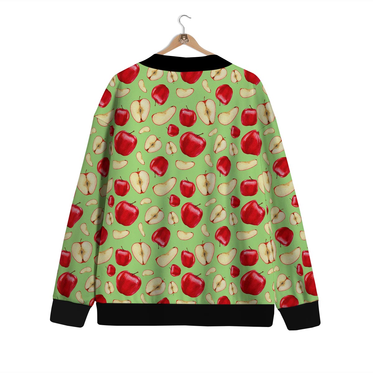 Fruit Red Apple Print Pattern Cardigan-grizzshop