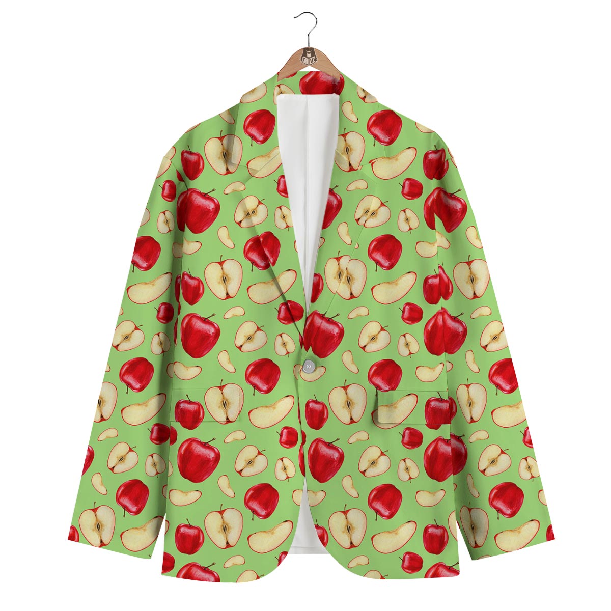 Fruit Red Apple Print Pattern Men's Blazer-grizzshop