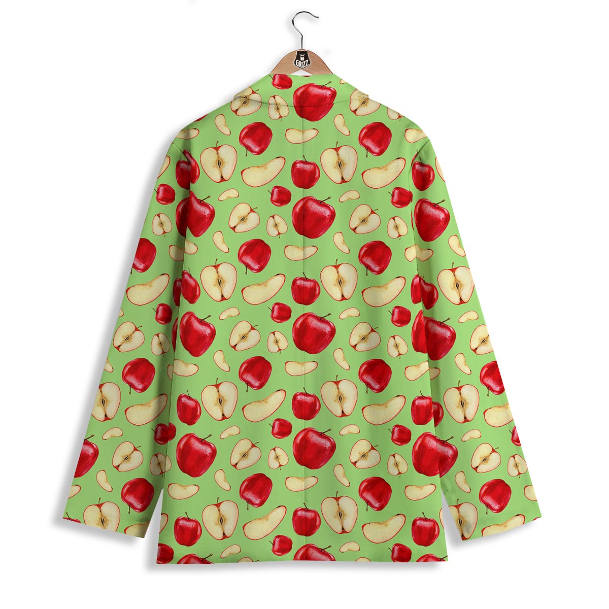 Fruit Red Apple Print Pattern Women's Blazer-grizzshop
