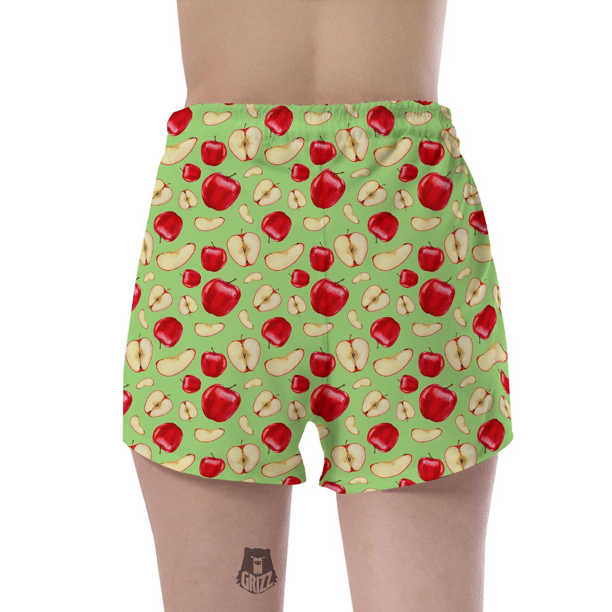 Fruit Red Apple Print Pattern Women's Shorts-grizzshop