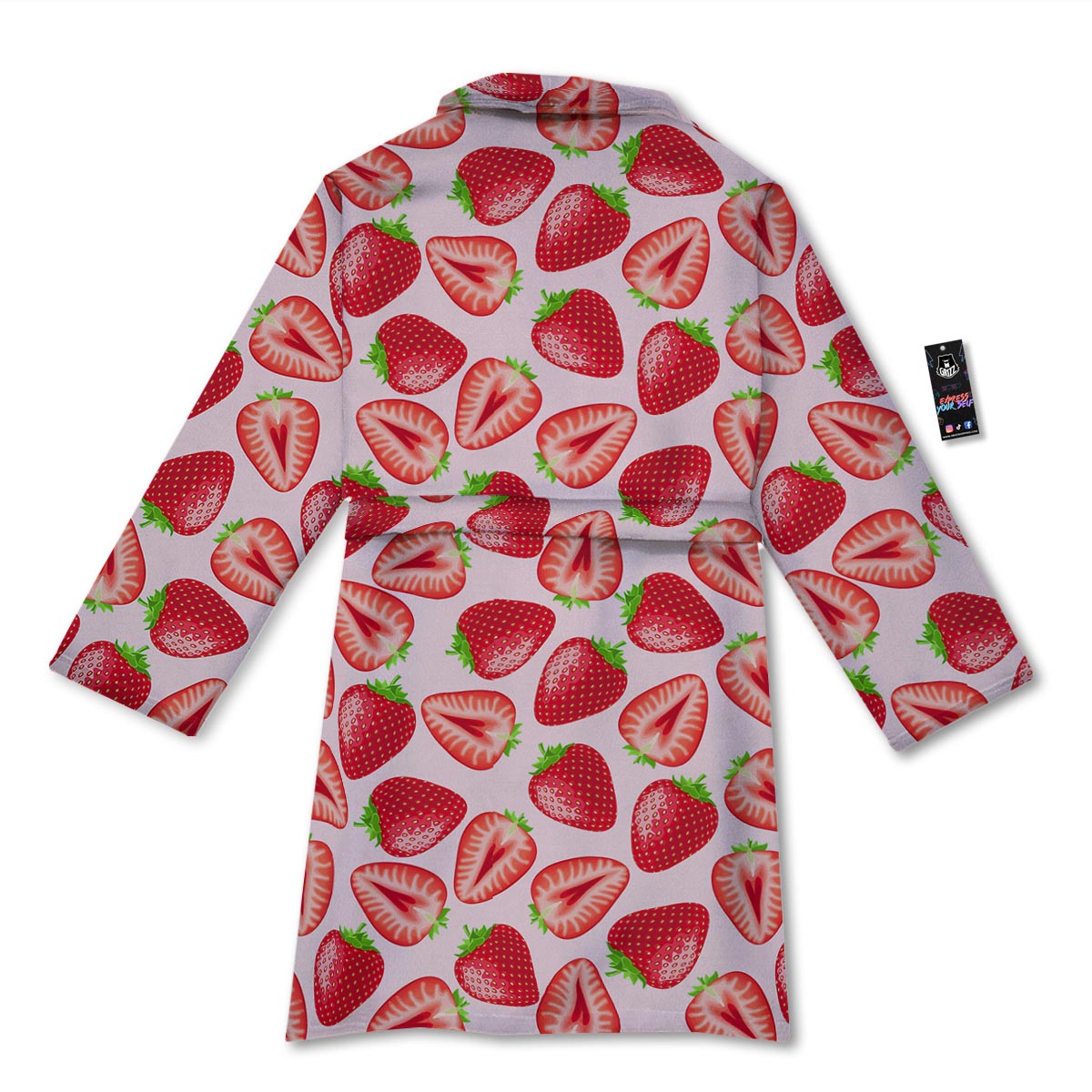 Fruit Strawberry Print Pattern Bathrobe-grizzshop