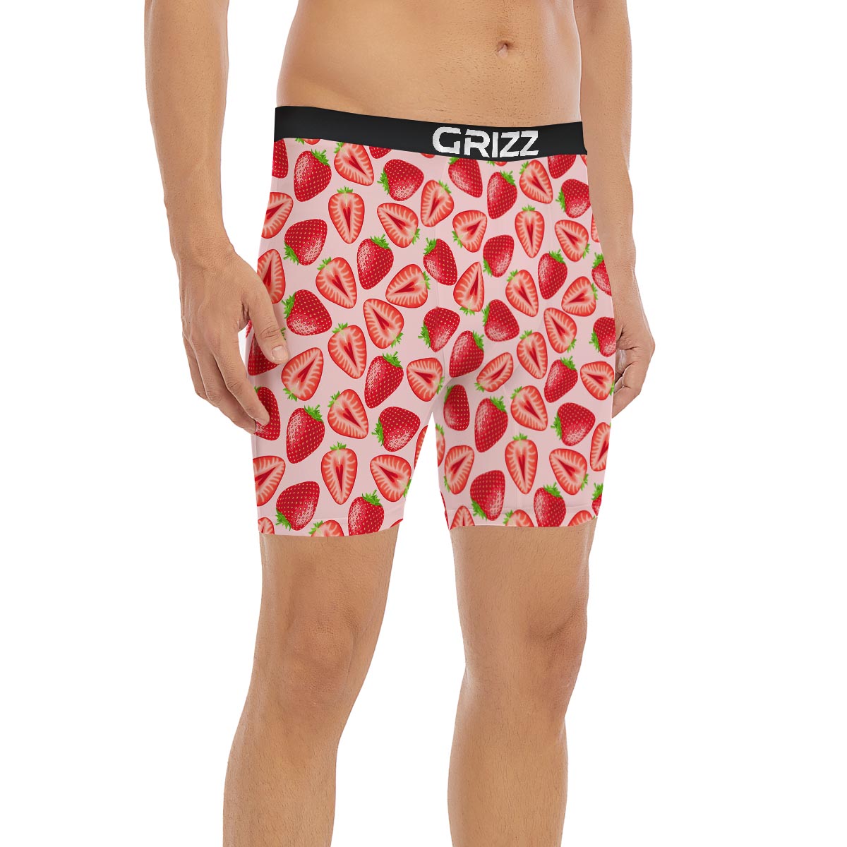 Fruit Strawberry Print Pattern Boxer Briefs-grizzshop
