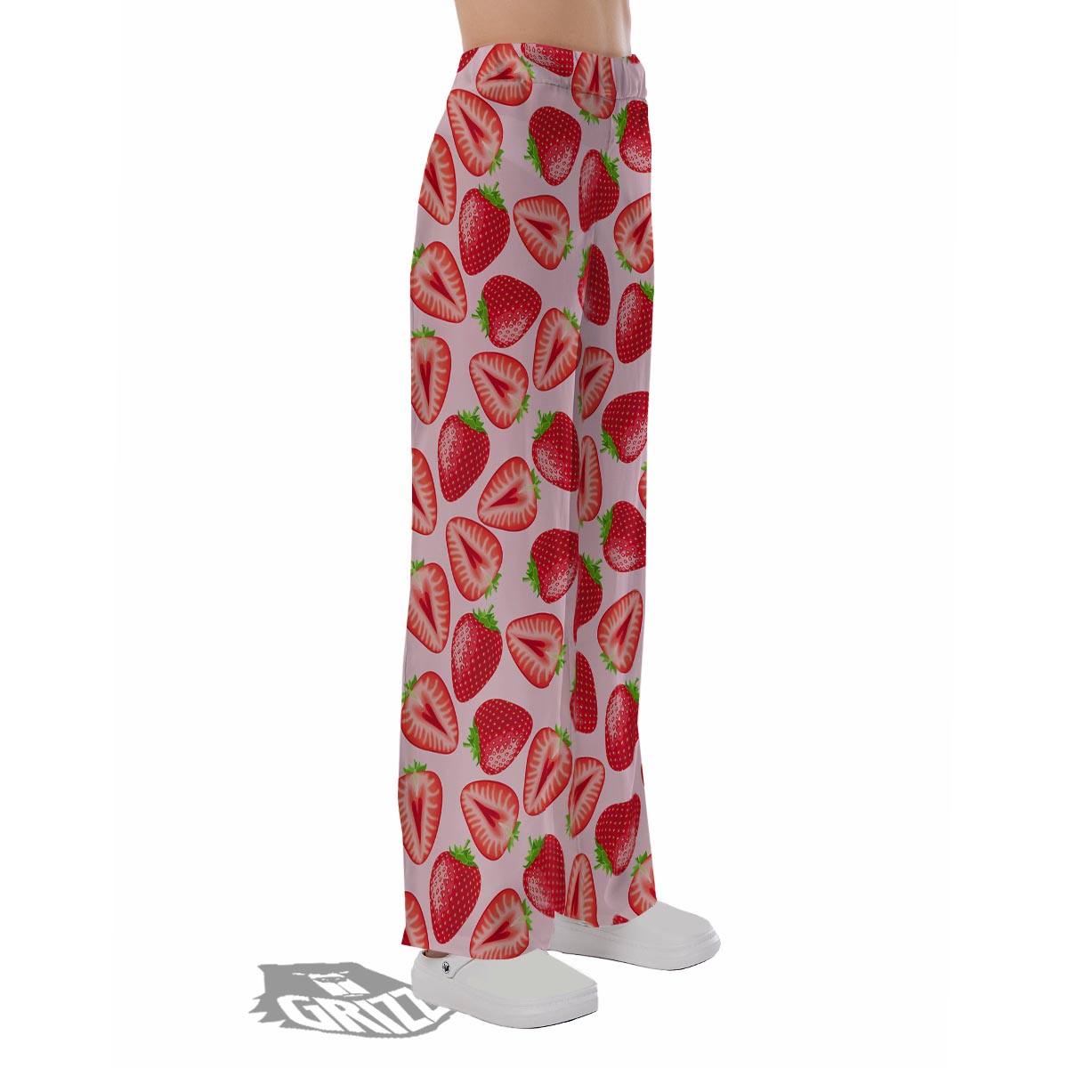 Fruit Strawberry Print Pattern Pajama Pants-grizzshop