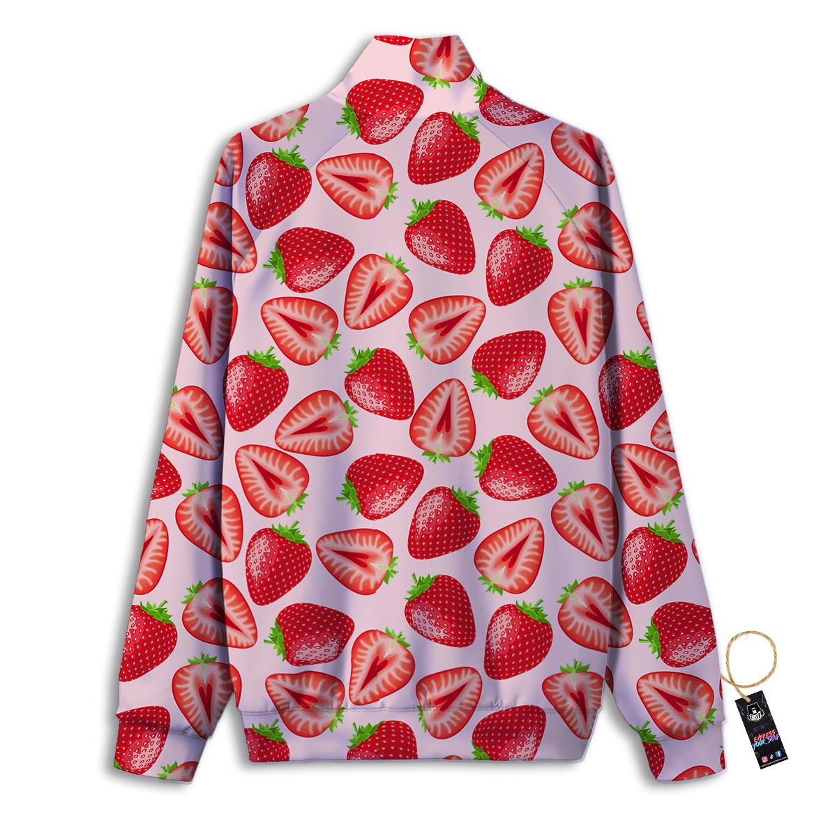 Fruit Strawberry Print Pattern Track Jacket-grizzshop