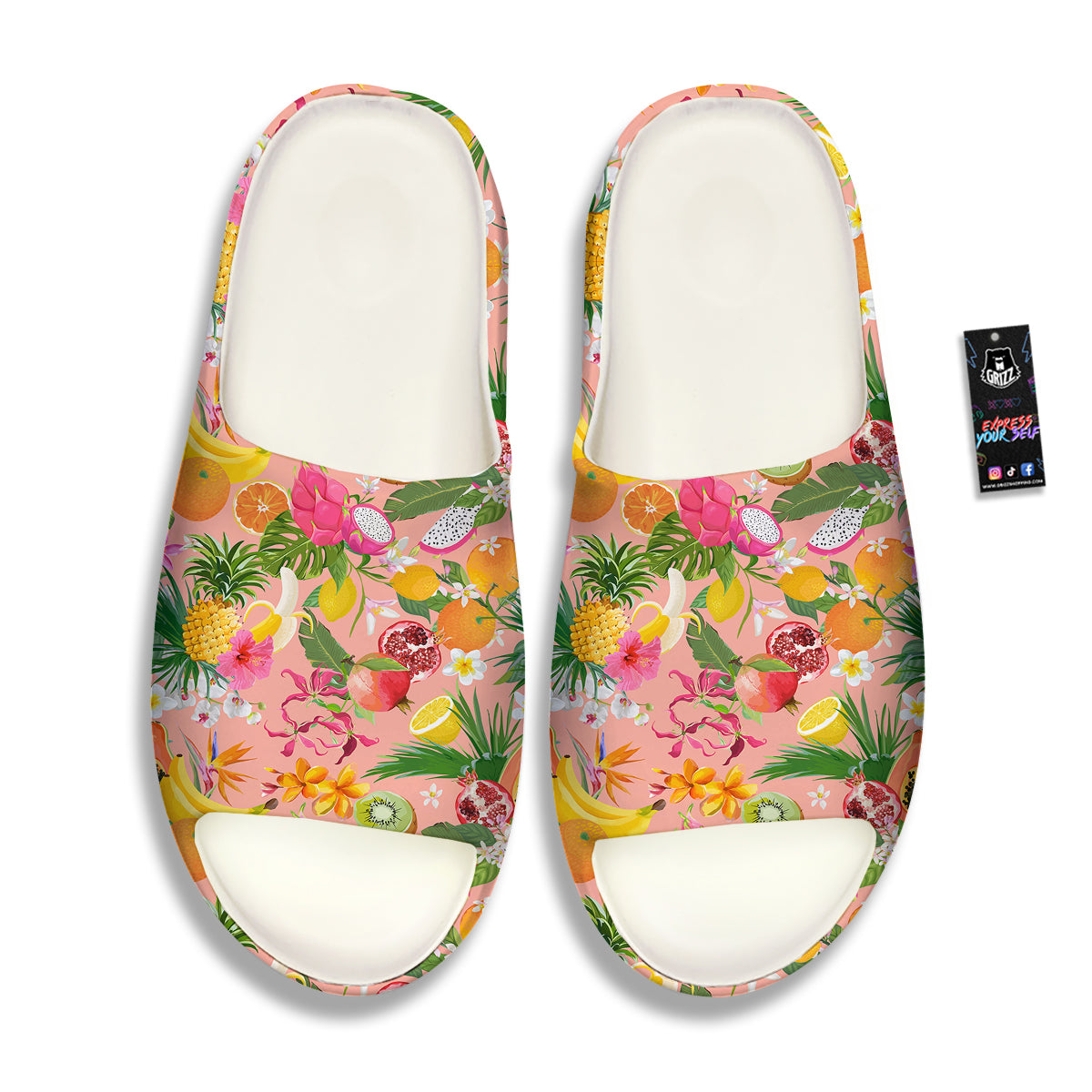 Fruit Leaf Tropical Print Pattern Sandals-grizzshop