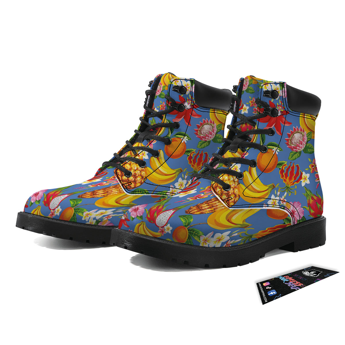 Fruits Aloha Tropical Print Pattern Boots-grizzshop