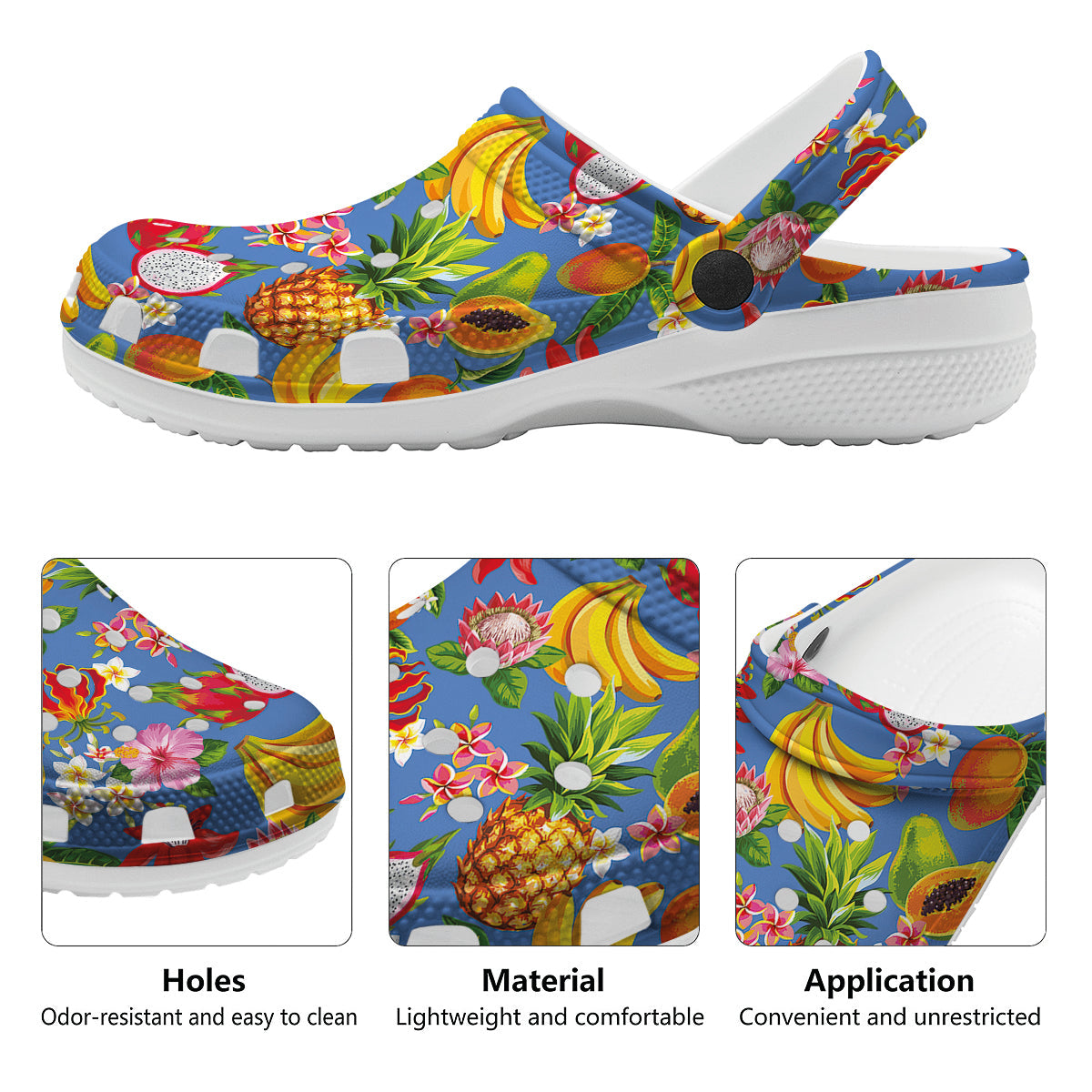 Fruits Aloha Tropical Print Pattern Clog-grizzshop