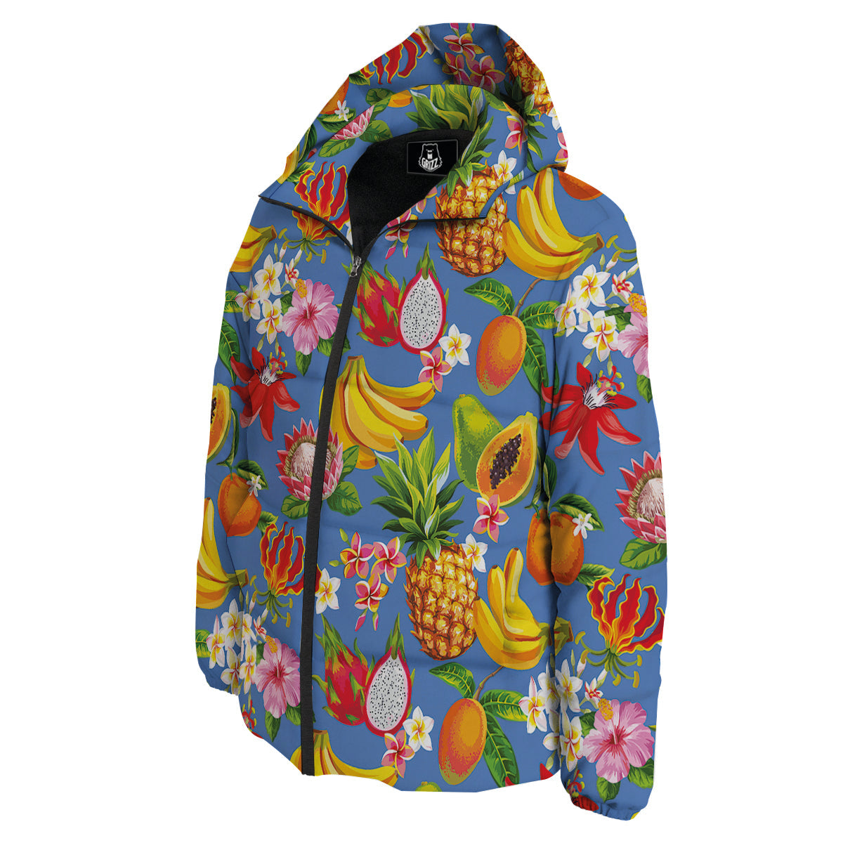 Fruits Aloha Tropical Print Pattern Down Jacket-grizzshop