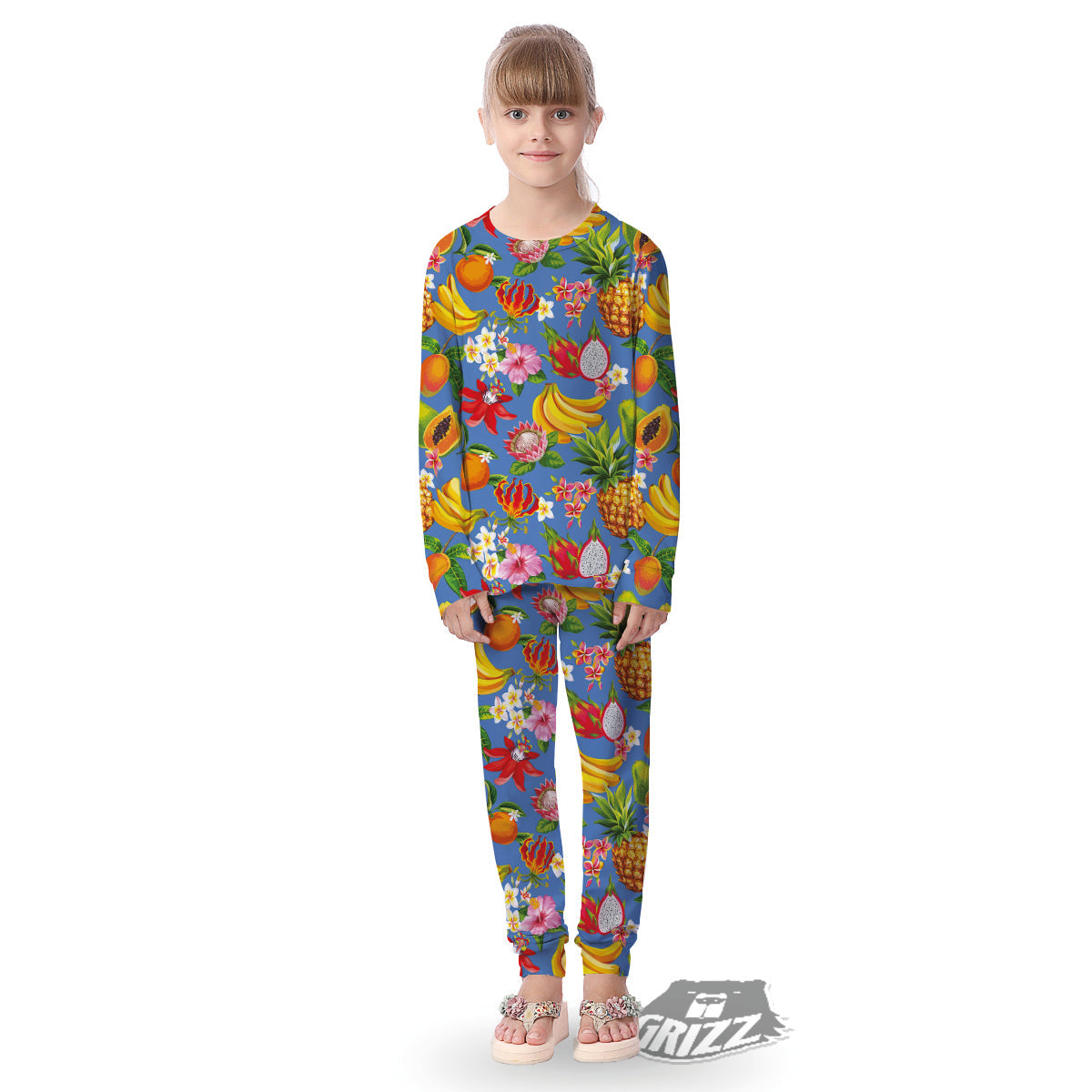 Fruits Aloha Tropical Print Pattern Kid's Pajamas-grizzshop