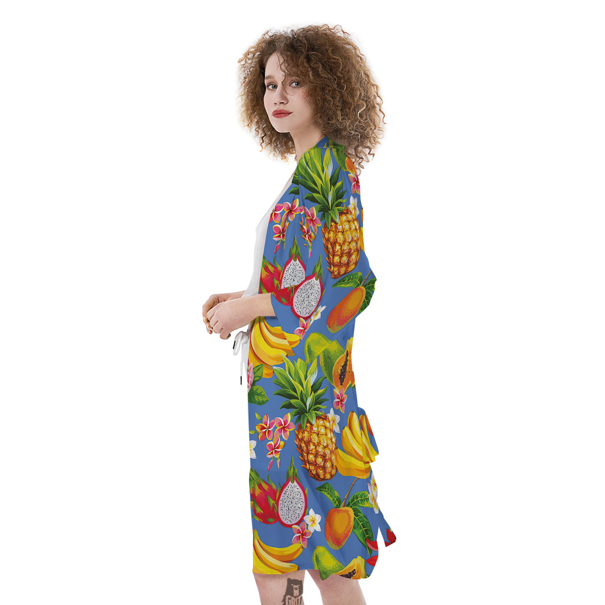 Fruits Aloha Tropical Print Pattern Kimono-grizzshop