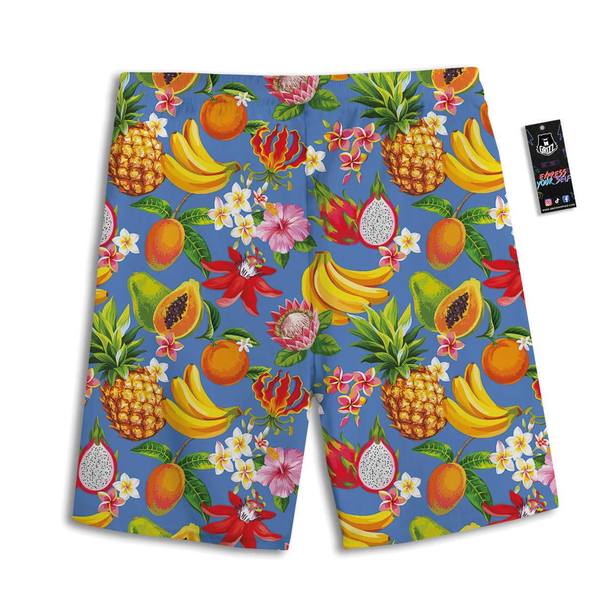 Fruits Aloha Tropical Print Pattern Men's Athletic Shorts-grizzshop
