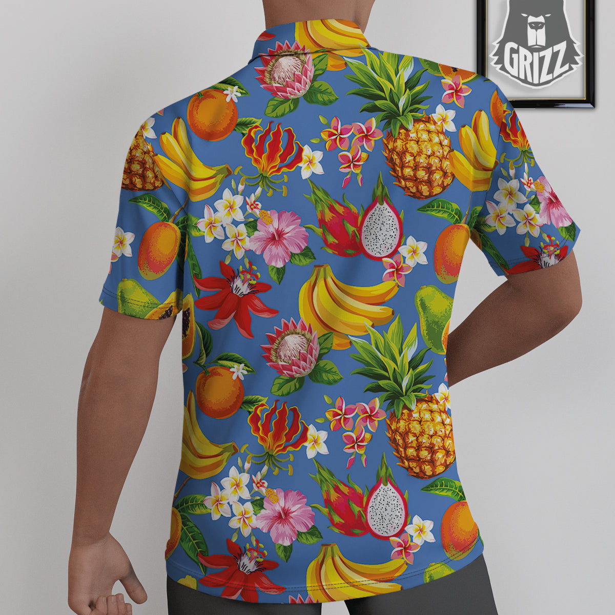 Fruits Aloha Tropical Print Pattern Untucked Shirts-grizzshop