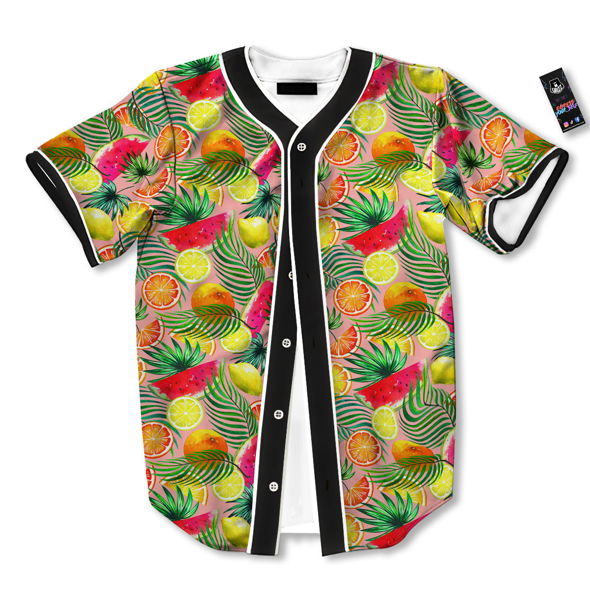 Fruits Cute Tropical Print Pattern Baseball Jersey-grizzshop