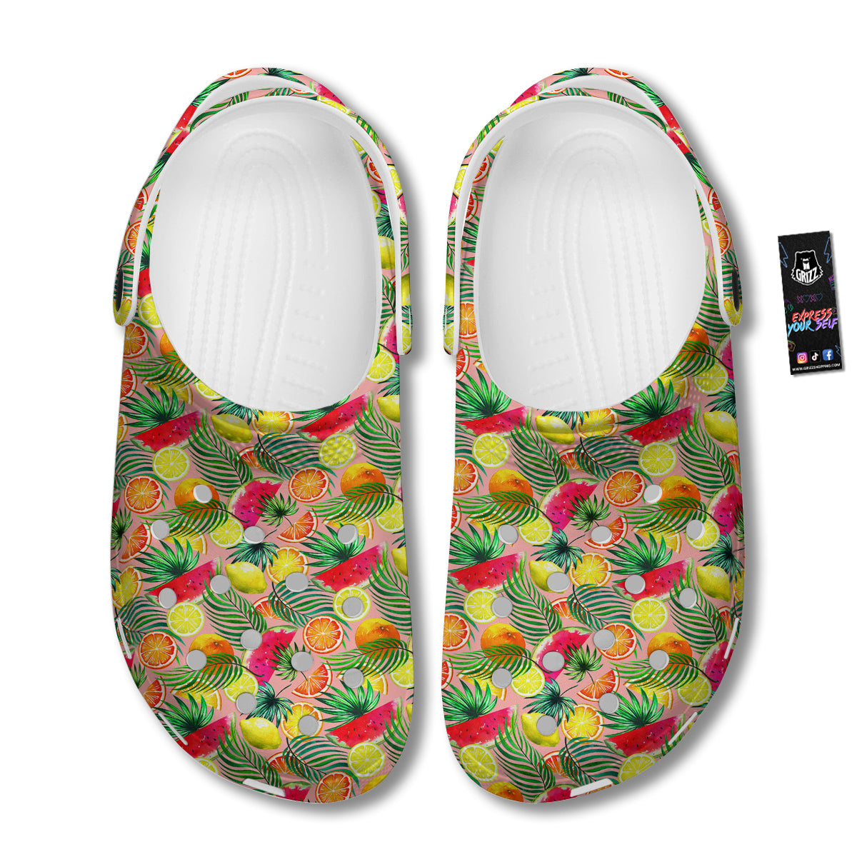 Fruits Cute Tropical Print Pattern Clog-grizzshop