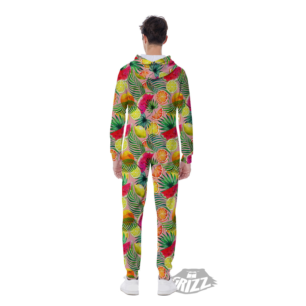 Fruits Cute Tropical Print Pattern Men's Jumpsuit-grizzshop