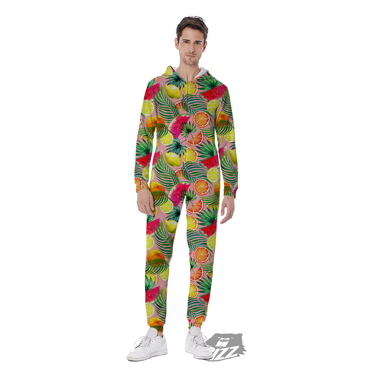 Fruits Cute Tropical Print Pattern Men's Jumpsuit-grizzshop