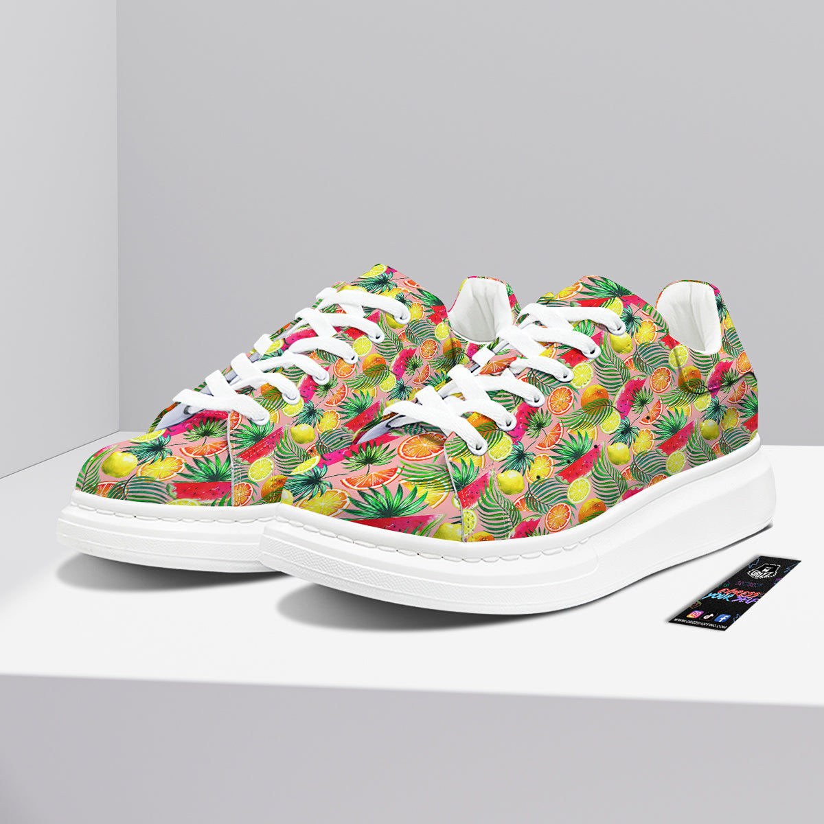 Fruits Cute Tropical Print Pattern Platform Shoes-grizzshop