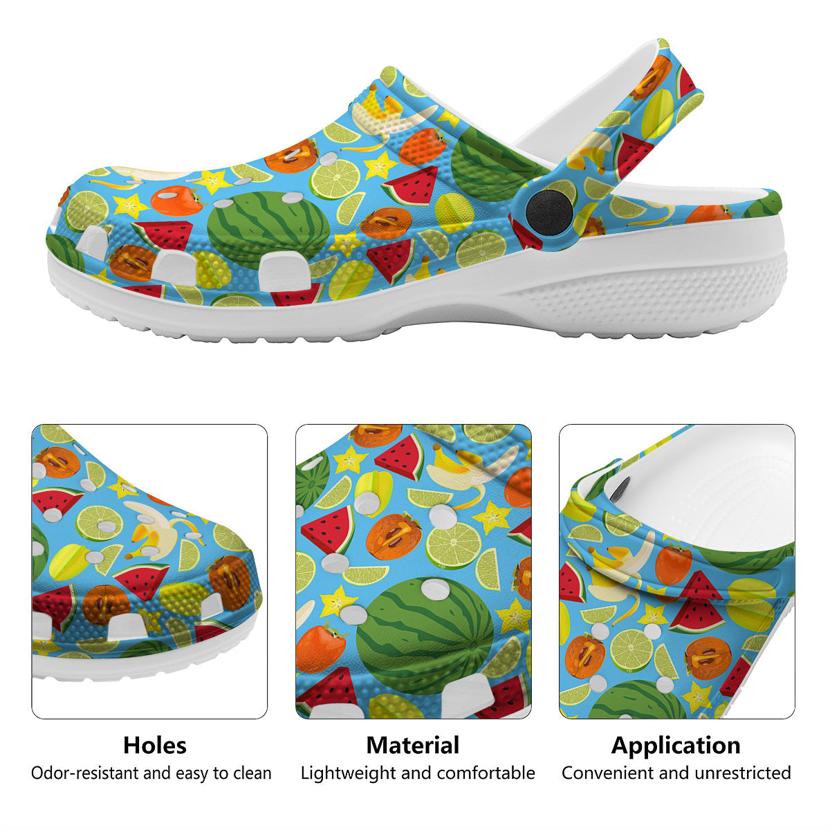 Fruits Depicting Print Pattern Clog-grizzshop