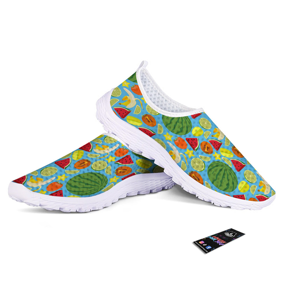 Fruits Depicting Print Pattern Nurse Shoes-grizzshop