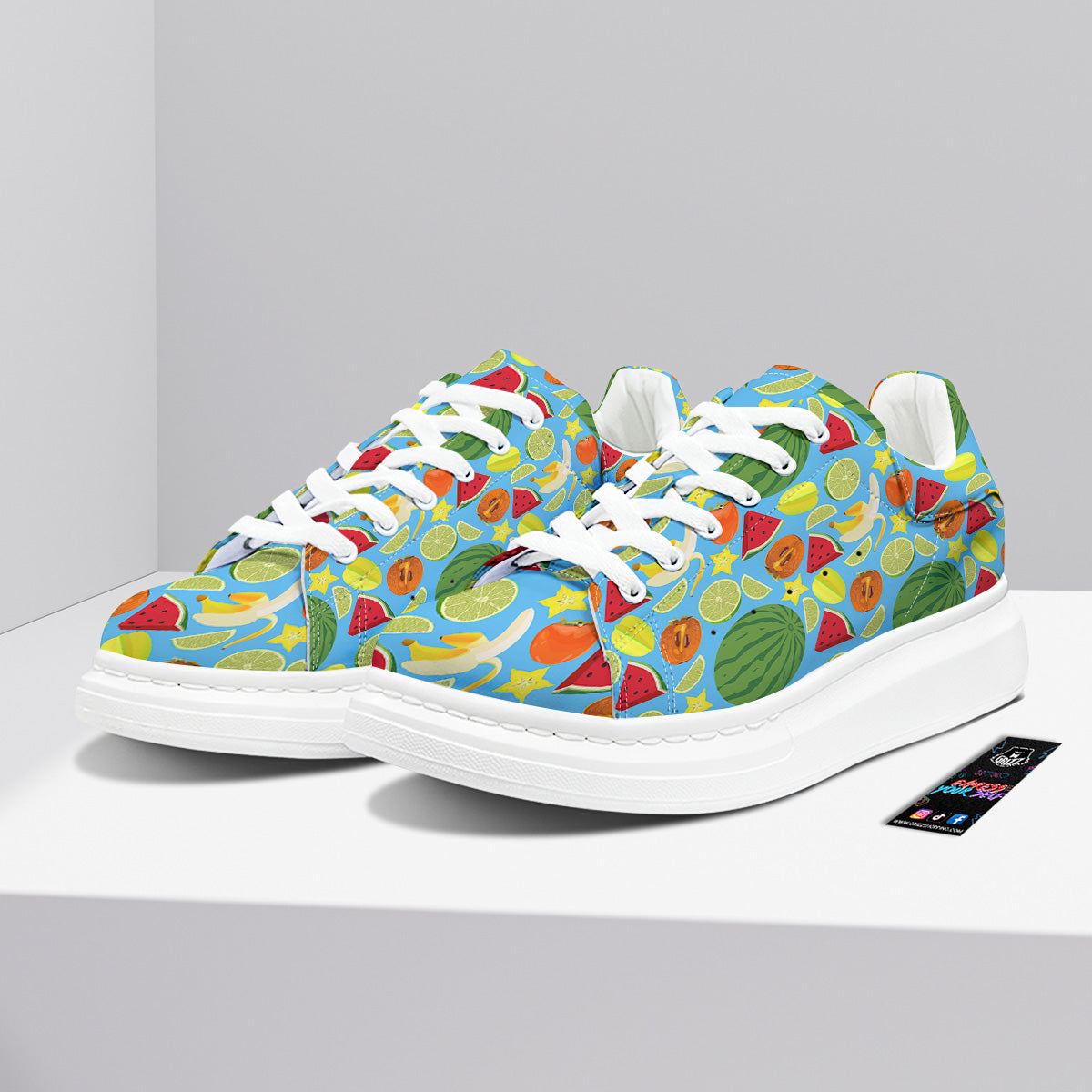 Fruits Depicting Print Pattern Platform Shoes-grizzshop