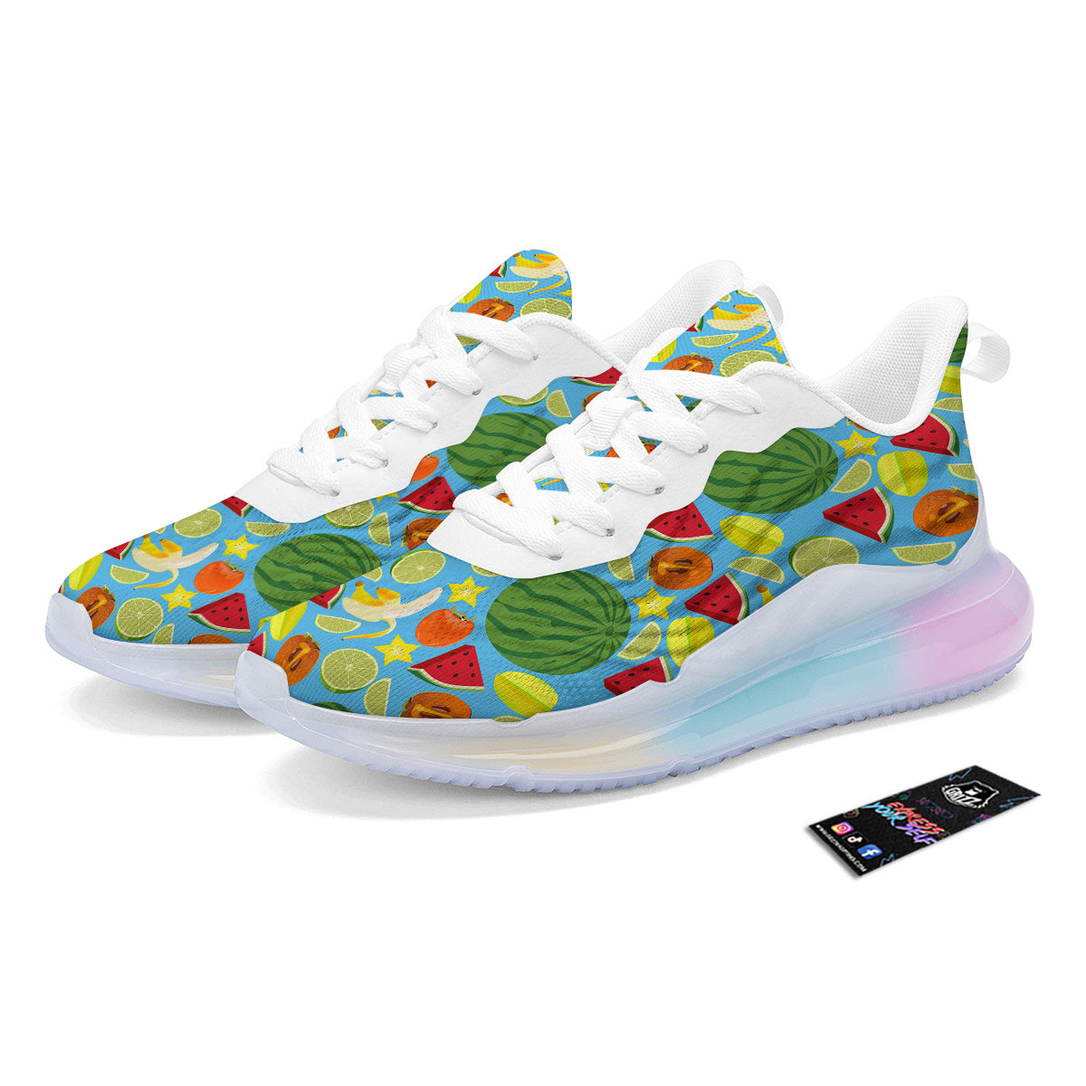 Fruits Depicting Print Pattern Running Sneakers-grizzshop