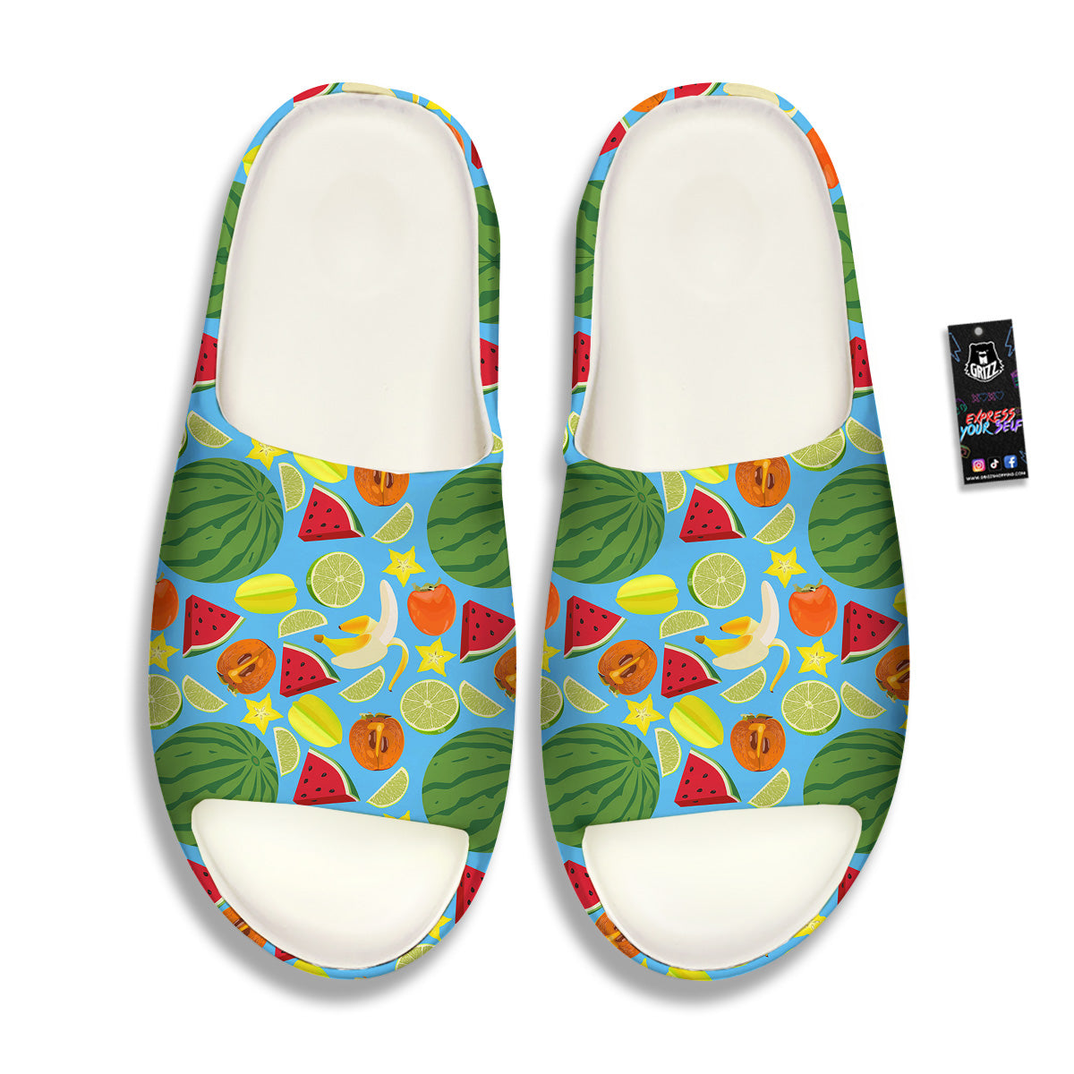 Fruits Depicting Print Pattern Sandals-grizzshop
