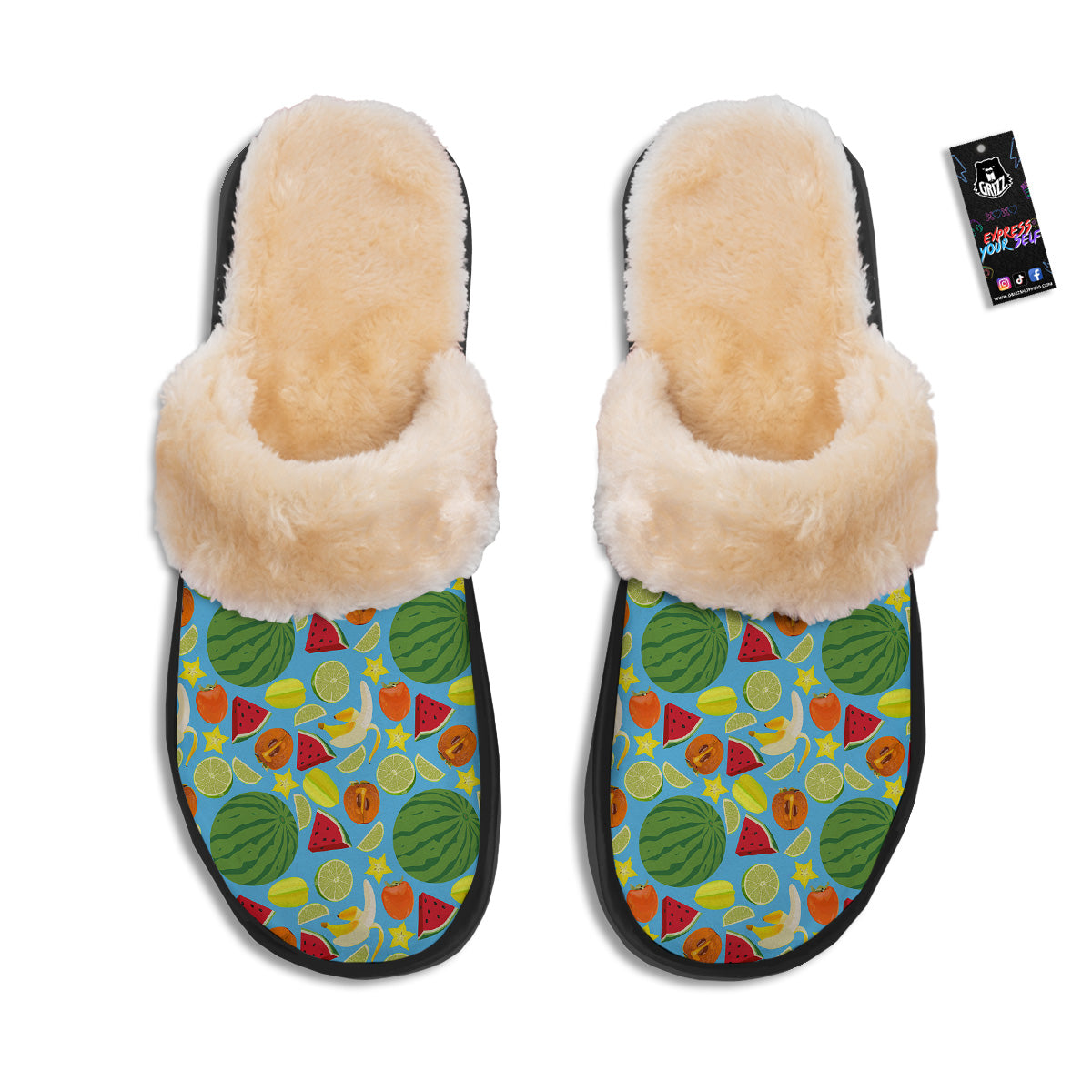 Fruits Depicting Print Pattern Slippers-grizzshop