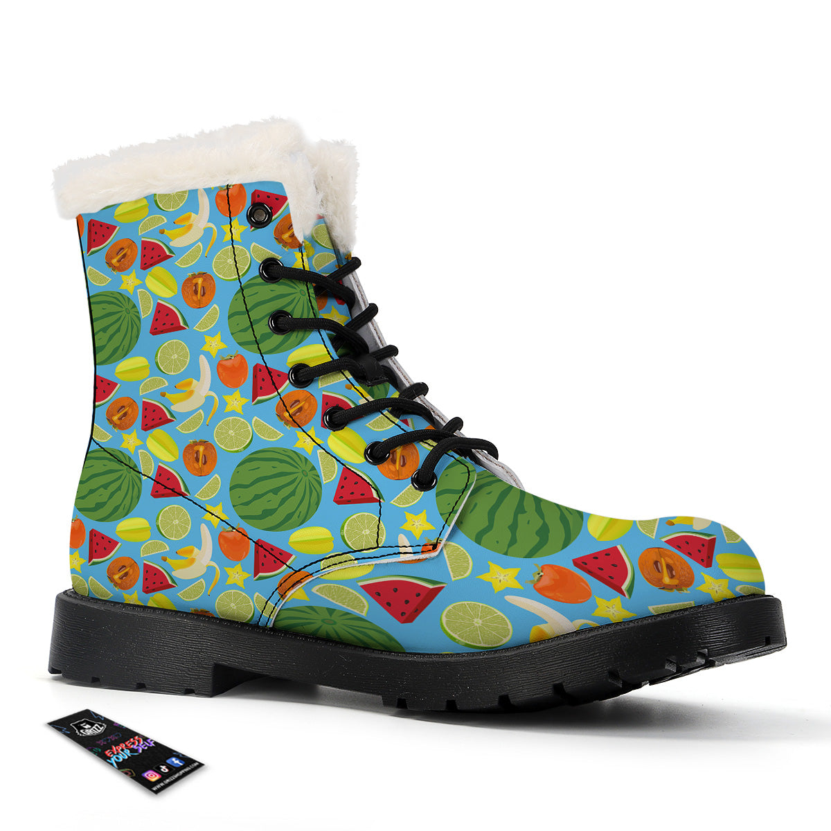 Fruits Depicting Print Pattern Winter Boots-grizzshop