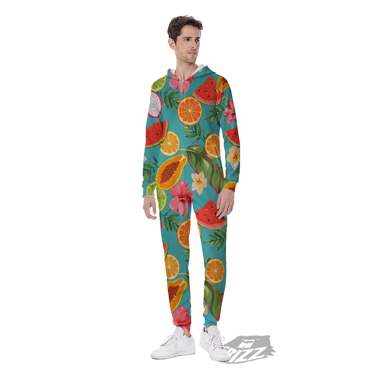 Fruits Tropical Paradise Print Pattern Men's Jumpsuit-grizzshop