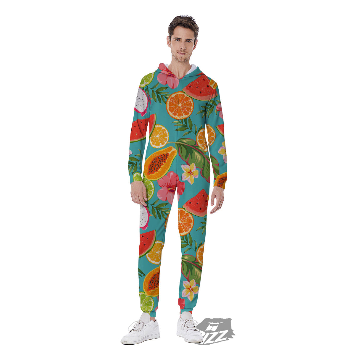 Fruits Tropical Paradise Print Pattern Men's Jumpsuit-grizzshop