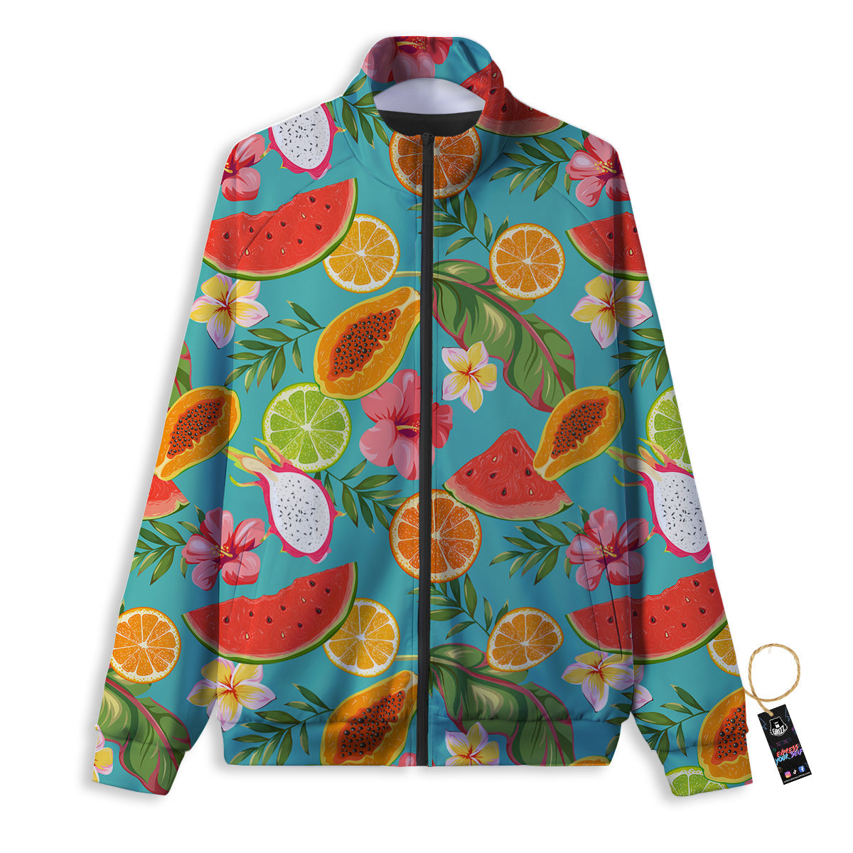 Fruits Tropical Paradise Print Pattern Track Jacket-grizzshop