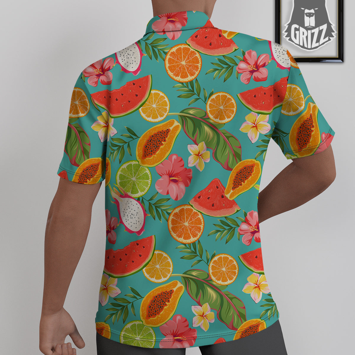 Fruits Tropical Paradise Print Pattern Untucked Shirts-grizzshop