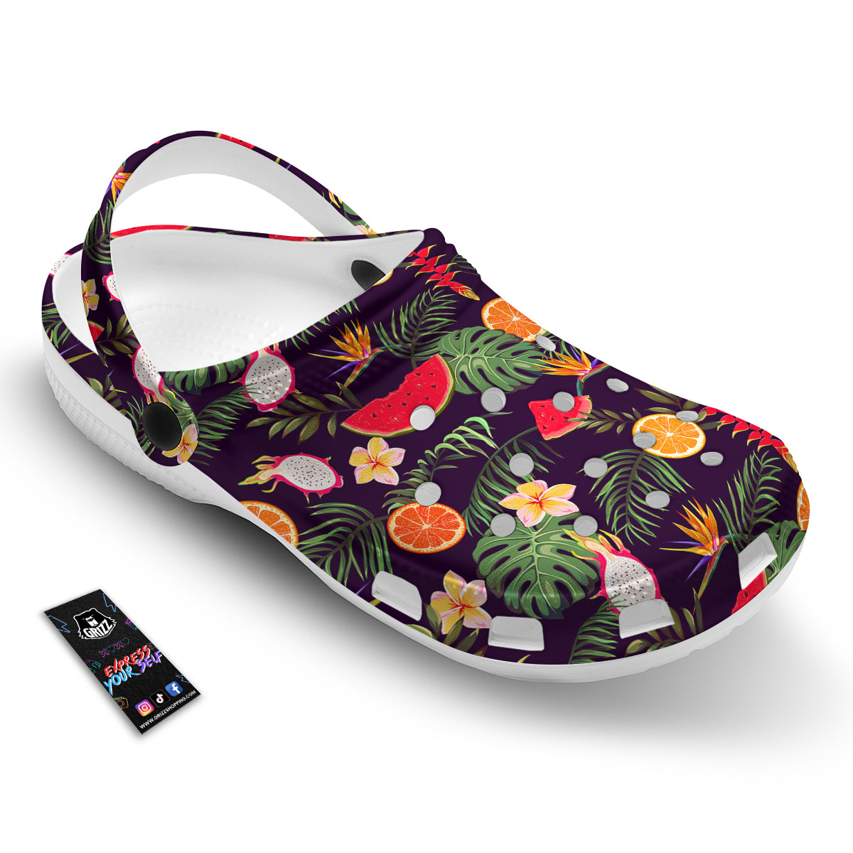 Fruits Tropical Print Pattern Clog-grizzshop